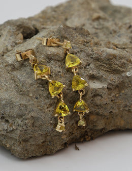 Golden Cascade Long Earrings